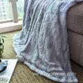 PV Plush Fleece Pressed Design Double Layers Blanket